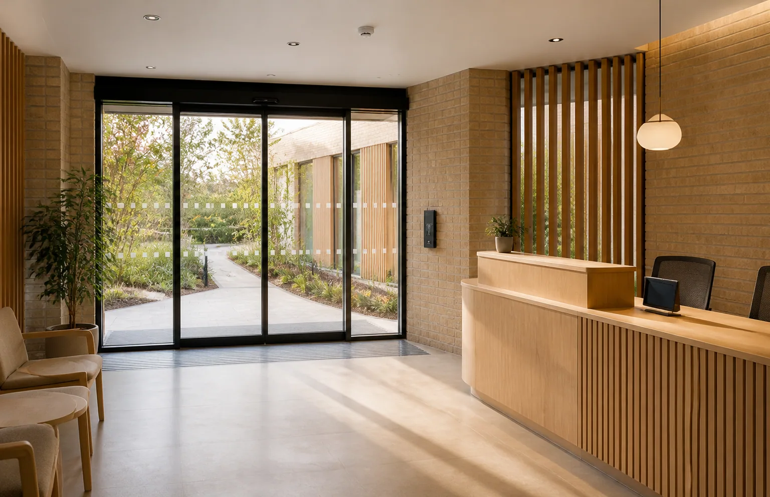 Bright reception in a care building