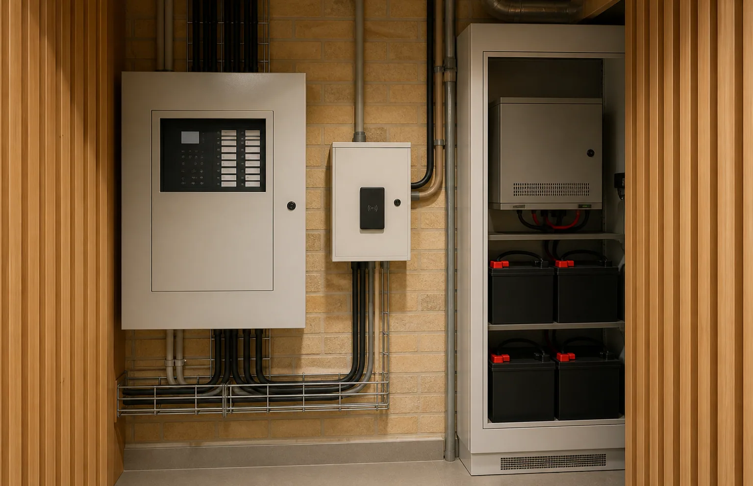 Fire detector in a calm corridor