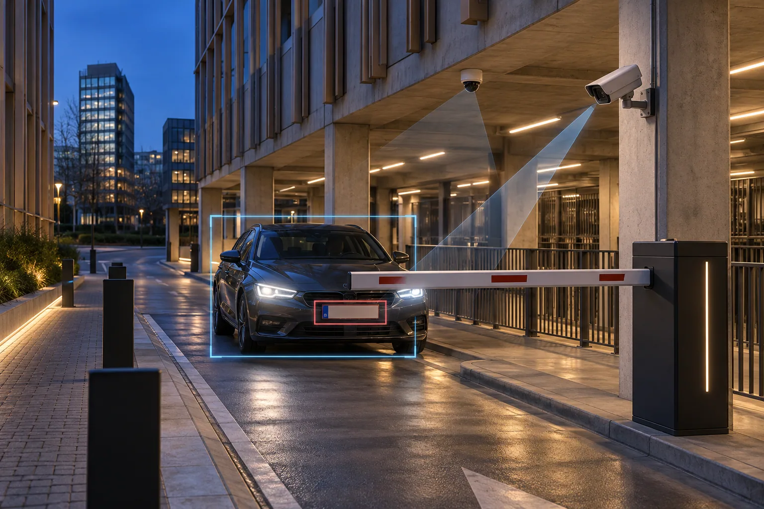Détection de plaque et analyse vidéo intelligente à l’entrée du parking