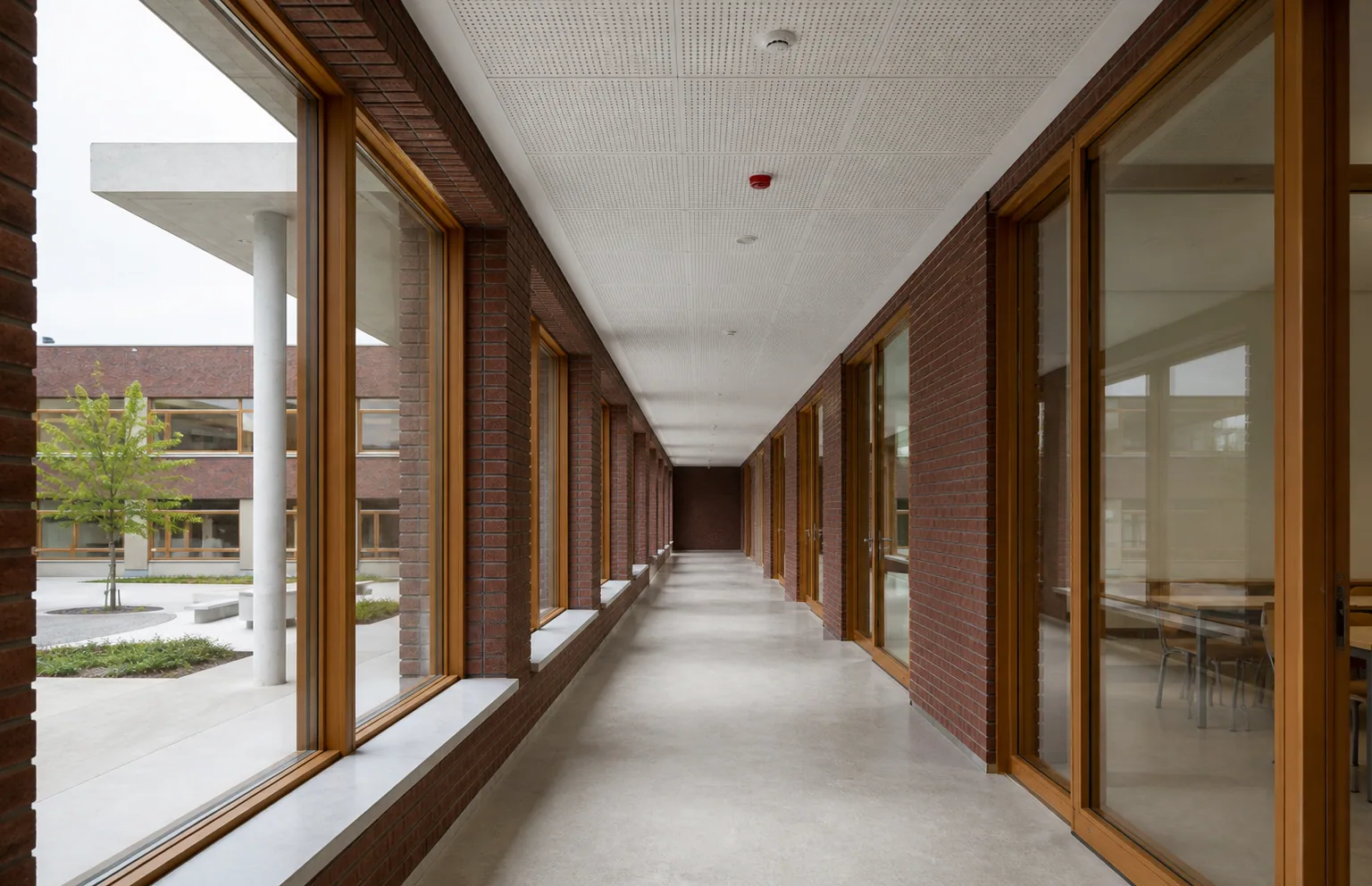 Fire detector in a school corridor