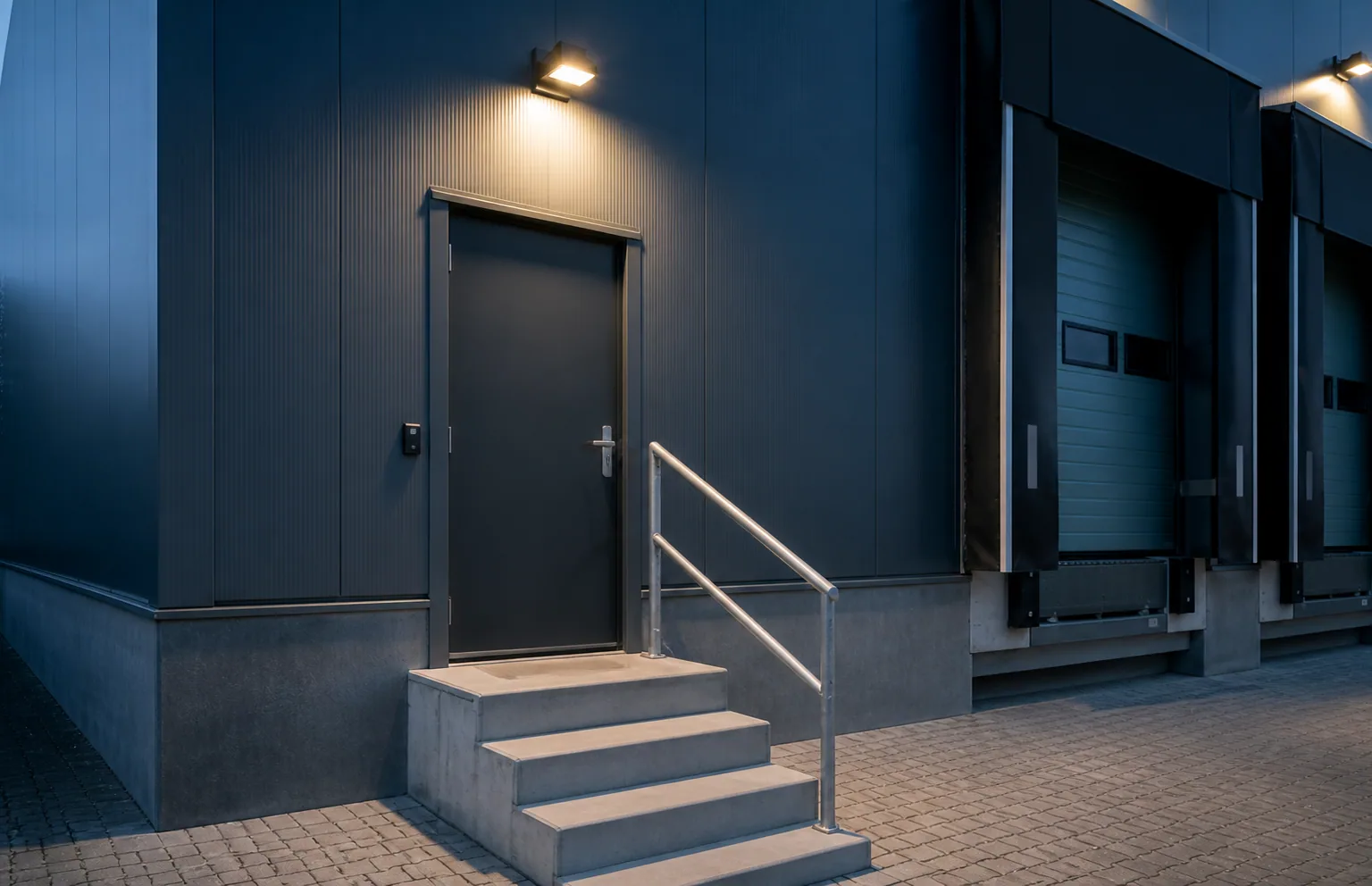 Outdoor camera aimed at loading bays